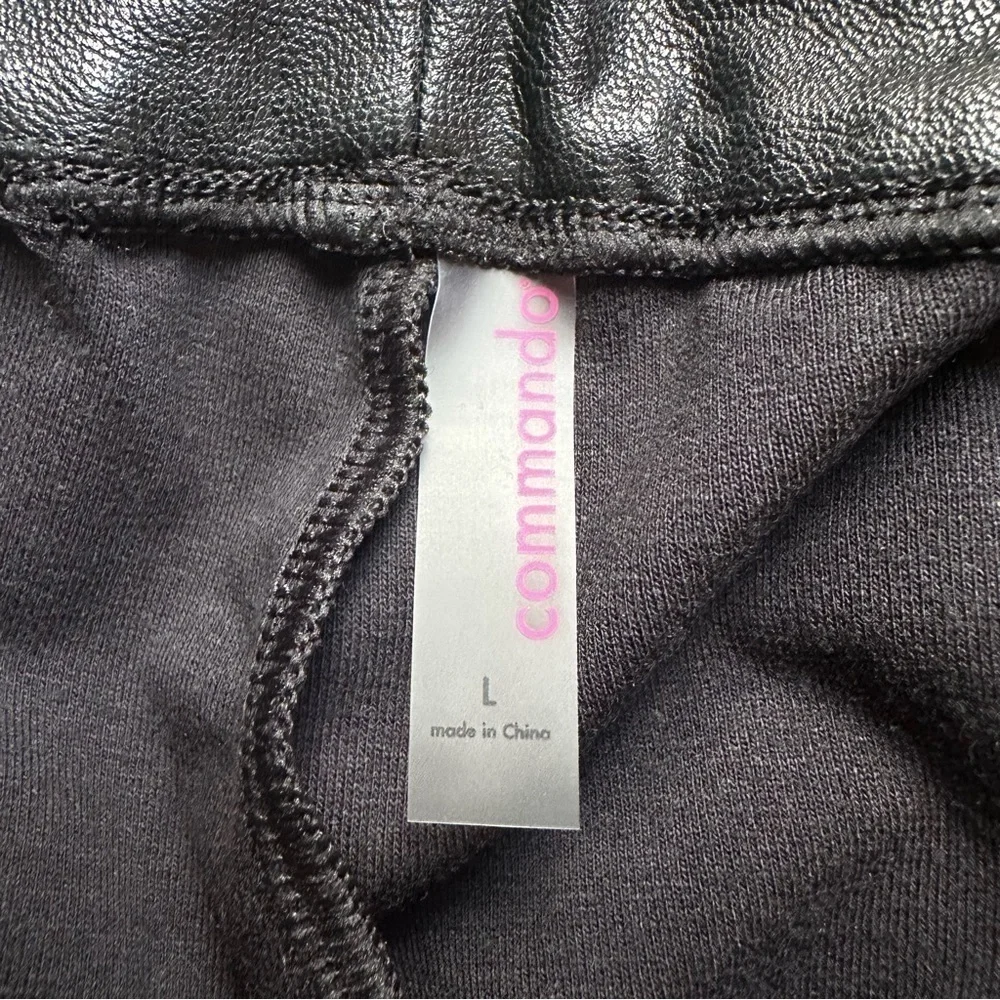 Revolve Commando faux leather black joggers pants